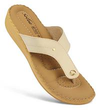 Cream T-Strap Sandals For Women-7511