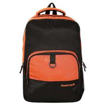 Fastrack Orange/Blue Textured Polyester Backpack For Men- A0698NOR01