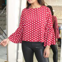 Red Polka Dot  with flared