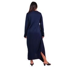 Paislei navy high low asymetrical long dress for women -LH-1922-103