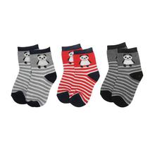 Combo Of 3 Pair Printed Socks For Kids -Grey/Red/Blue