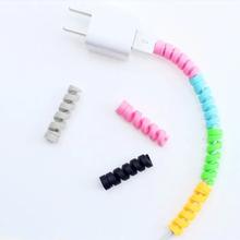 New Spiral Twist Silicone Cable Protector 4 in 1 Color Cable Protector Mobile Charger Cable Headphone Wire Protector