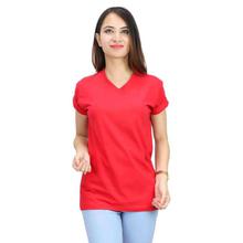 Red Plain V-Neck Tshirt