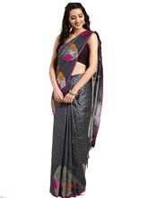 Stylee Lifestyle Grey Banarasi Silk Jacquard Saree -1489