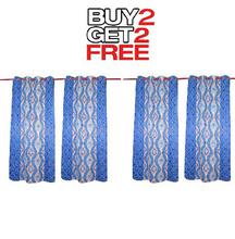 Curtains Buy 2 Get 2 Free [4pcs] [Snake Pattern Design] -Red