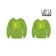 WO:SA Wear Green ABCD Couple Sweatshirt for this Valentine Day