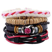 Vintage Punk Wave Multilayer Leather Bracelet Men Fashion