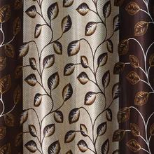 Samrat Curtains With Brown Leaf Design