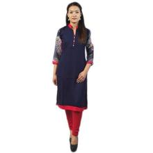 Blue/Pink Alpine Rayon Kurti and Leggings Set - Blue (NS213)