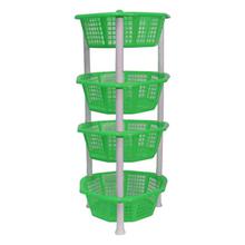 Bagmati Green Delux Plastic 4-Layer Shelf Storage Rack Organizer