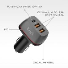 Budi 18W 2 USB 1 PD Ports Car Charger