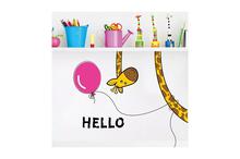 Creative Hello Funny Giraffe  Cute Balloon Door Decor Wall Sticker