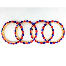 Red and Blue Beads Mix Bangles Set