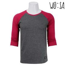 Quarter Sleeve Baseball Tshirt - Pink/Grey