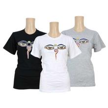 Pack Of 3 Eye Printed 100% Cotton T-Shirt For Women- Black/White/Grey