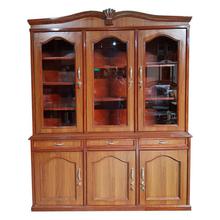 Brown Wood Showcase With Drawer & Shelves