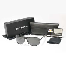 GREY JACK Polarized Black Metal Black Lenses Aviator Sunglasses (Unisex)