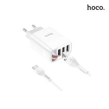 HOCO Easy Charge 3-Port Digital Display Charger Set Type-C C93A