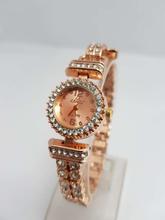 APX fashionable Full Stone Filled analog Women Rose Gold Watch- Rose gold Blue