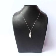 Silver Textured Chain Pendant For Women