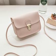 Light Pink Metal Buckle Messenger Bag For Women