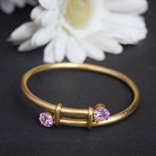 Golden/Purple Stone Studded Bangle For Women