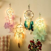 DIY light string dream catcher wind chime ornaments INS