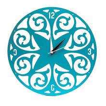 Blue Floral Design Artistic Analog Wall Clock