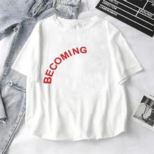 2019 Fashion Cool Print Female T-shirt White Cotton Women