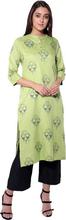 Paislei green kurti with black net work