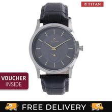 Titan 1674SL01 Grey Dial Leather Strap Watch For Men