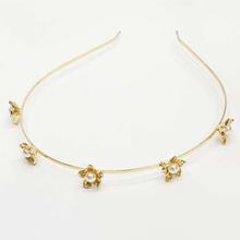 Golden Floral Pearl Design Hairband For Women