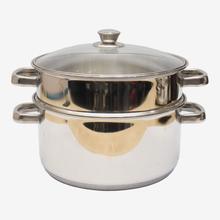 Vinod Cookware 2 Tier Momo Steamer With Glass Lid, 18cm