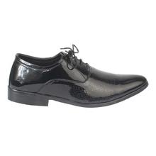 Black Shiny Lace-Up Formal Shoes For Men