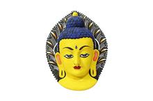 Yellow Buddha Face Mask Showpiece