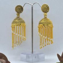 Golden Long Chain Drop Pinjada Earrings For Women