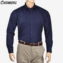 Oxemberg Solid Dark Blue Formal Slim Fit Shirt For Men