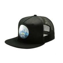 Mato Snapback Trucker Hat Cap Happy Camper Flat Brim Mesh Baseball Cap Black