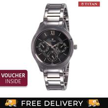 Titan 2570SM02 Black Dial Analog Watch For Women- Silver