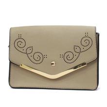 Grey Flap Lock Sling Bag For Women