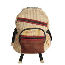 White/Brown Hemp Backpack- Unisex