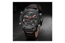 NaviForce NF9160 Double Time Digital Analog Watch – Black/Red