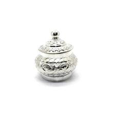 Pure Silver Floral Carved Sindur Box - SSB28283  - 67.73g