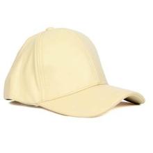 Cream Plain Synthetic Casual Cap For Men