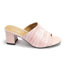 Textured Slip-On Block Heels For Women