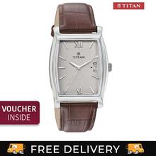 Titan 1530SL01 Silver Dial Leather Strap Watch For Men