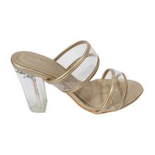 Transparent Block Heel Slip-On Shoes For Women - B8