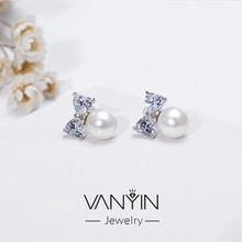 Birthday gift _ Wanying jewelry pearl bow female s925 Korean