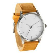 Timezone#502 Fashion Couple Watch Leather Band Analog Quartz Round Wrist Business men's watch