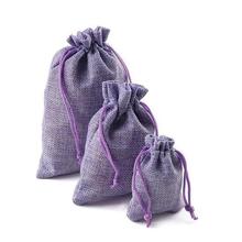 10PCS Christmas Linen Jute Drawstring Gift Bags Sacks Wedding Birthday